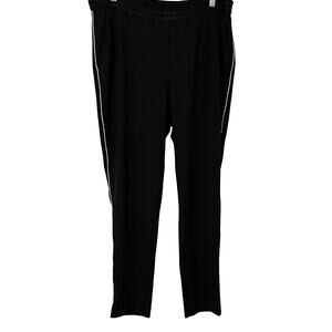 EUGEN KLEIN STRAIGHT LEG PULL-ON PANTS, WOMENS, 18-BLACK - GOLDTONE SIDE STRIPES